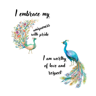 Self Love and Self Acceptance Affirmation Quotes Peacock Digital Design