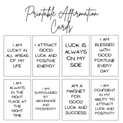 Affirmation cards for luck