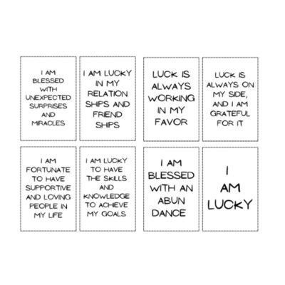Affirmation cards for luck