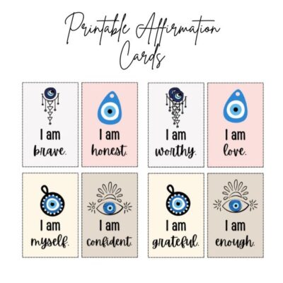 Self love Turkish Eye design affirmation cards