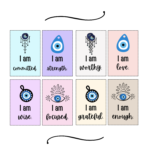Self love Turkish Eye design affirmation cards__