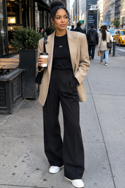Tee + Oversized Blazer