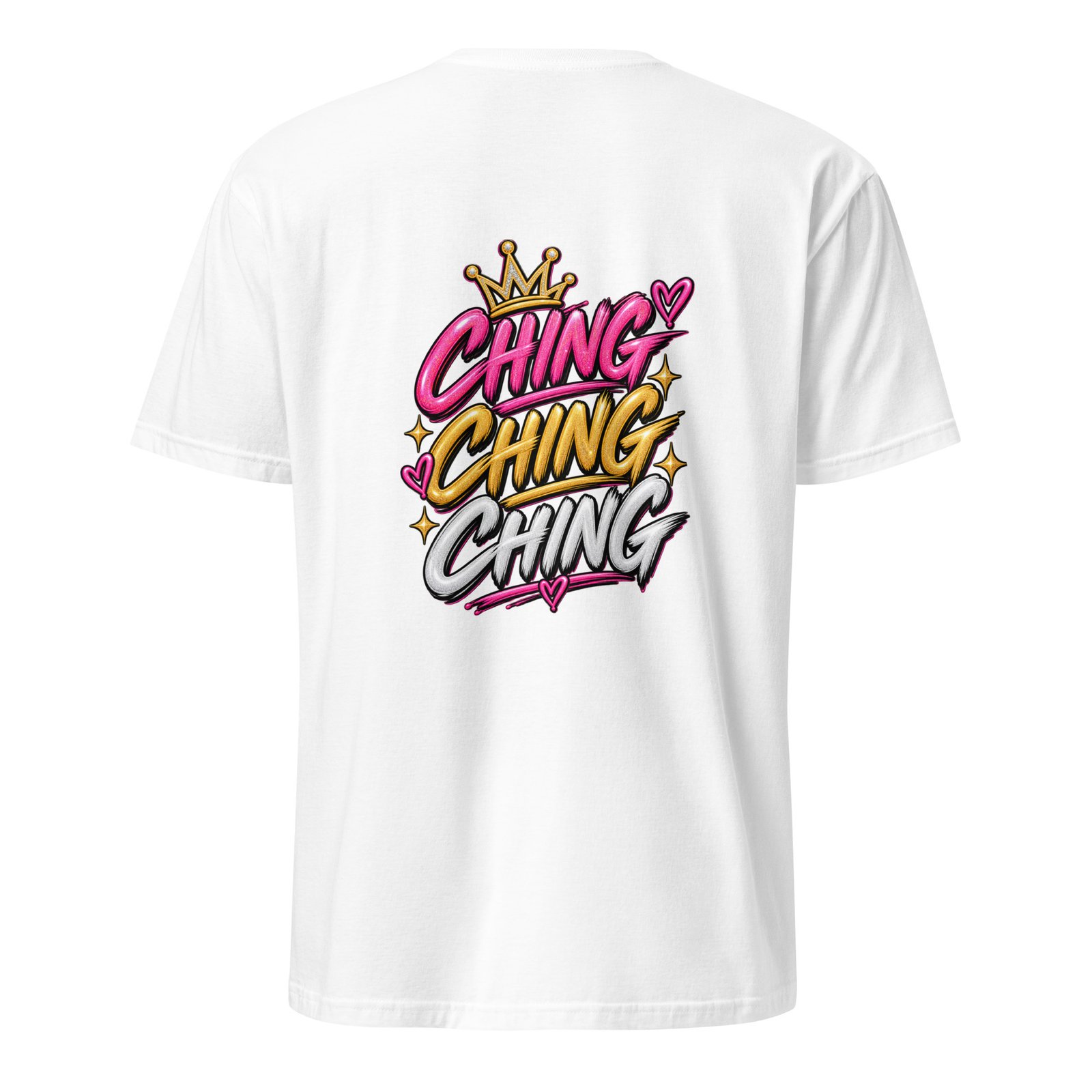 Ching Ching Ching White Short-Sleeve Unisex Graphic T-Shirt