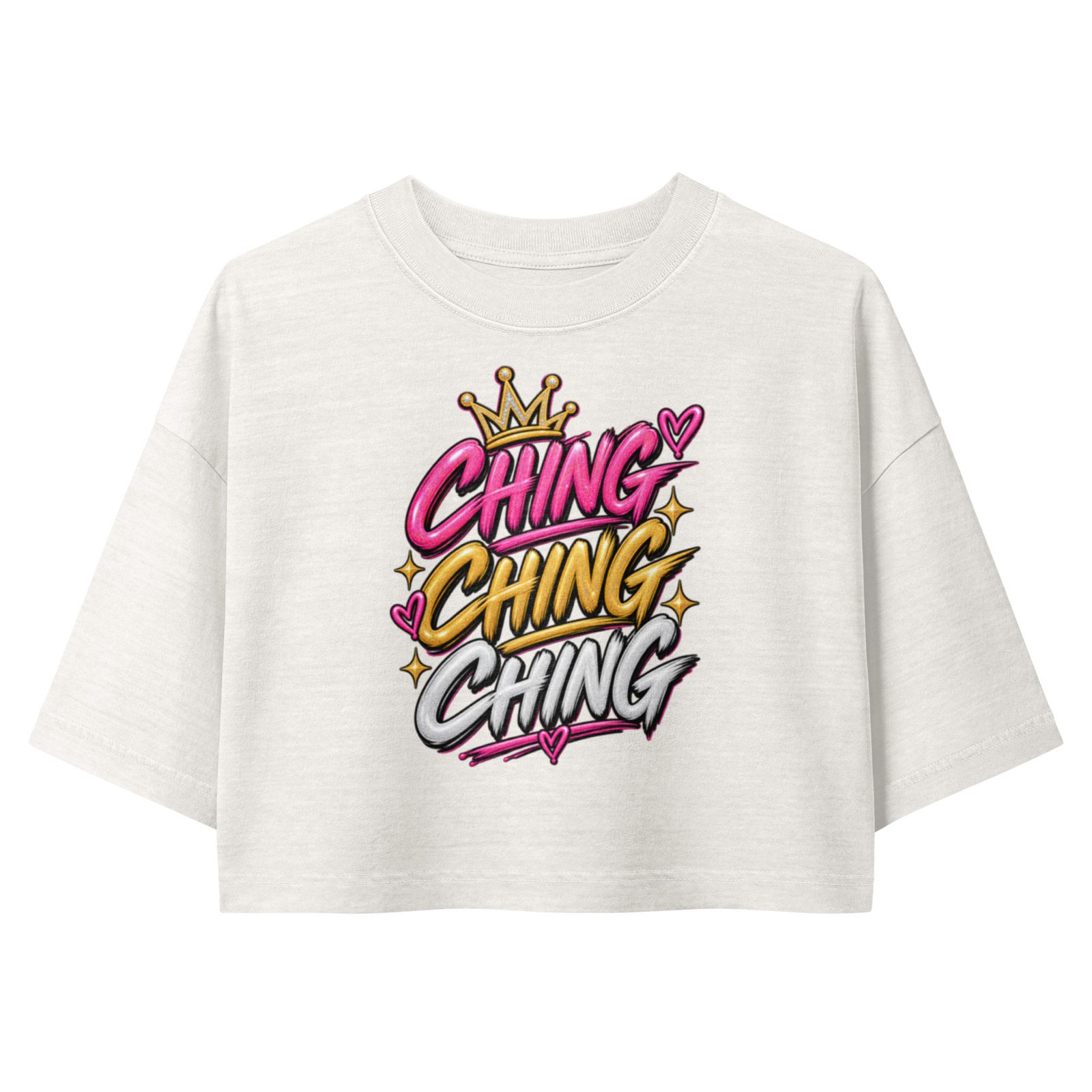Ching Ching Ching Women's Graphic Tee – Funny Money Quote Shirt, Trendy Streetwear Cropped Top - Image 5